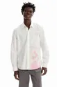 λευκό Βαμβακερό πουκάμισο Desigual Ανδρικά