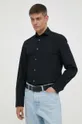 μαύρο Βαμβακερό πουκάμισο Marc O'Polo Ανδρικά