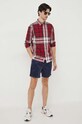 Βαμβακερό πουκάμισο Tommy Hilfiger MW0MW32893 μπορντό AW23