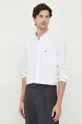 Βαμβακερό πουκάμισο Lacoste λευκό