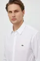 λευκό Βαμβακερό πουκάμισο Lacoste