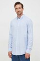 Бавовняна сорочка Barbour Oxtown довгий блакитний MSH5301