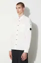 white C.P. Company shirt LONG SLEEVE GABARDINE BUTTONED SHIRT