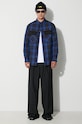 Neil Barett kurtka LOOSE BICOLOR FLAP POCKET PADDED PBCS024C.V041C.3705 niebieski AW23
