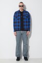 Universal Works cămașă din bumbac L/S UTILITY SHIRT 29177 albastru AW23