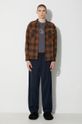 Pamučna košulja Universal Works L/S Utility Shirt 29177 smeđa AW23