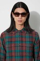 Corridor cotton shirt Ruby Waffle Madras LS LS0127 green