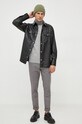 United Colors of Benetton camasa 5QWAUQ02W.100 negru AW23