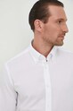 Βαμβακερό πουκάμισο United Colors of Benetton 5M6MUQ03R.903 λευκό