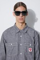 Carhartt WIP cotton shirt Longsleeve Clink Heart Shirt I032113.8902 gray