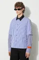 blu Heron Preston camicia in cotone Doublesleeves Stripes Shirt