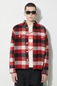 Odzież Human Made koszula wełniana Wool Beaverblock Check HM26SH011 czerwony