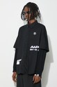 AAPE koszula bawełniana Long Sleeve Shirt Mock Layer czarny AST8464