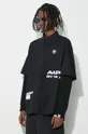 μαύρο Βαμβακερό πουκάμισο AAPE Long Sleeve Shirt Mock Layer