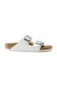 white Birkenstock sliders Arizona Men’s