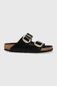Kožené šľapky Birkenstock Arizona Big Buckle lakovaná koža čierna 1021476.Arizona