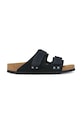 Birkenstock klapki zamszowe Uji płaski czarny 1024810