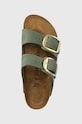 Birkenstock klapki nubukowe Arizona zielony 1025367