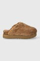 Vunene papuče UGG Fuzz Sugar Slide kućna odjeća smeđa 1135132.HWD