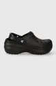Παντόφλες Crocs Classic Platform Lined Clog μαύρο