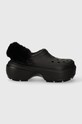 Шлепанцы Crocs Stomp Lined Clog платформа чёрный 208546.001