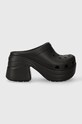 Mules Crocs Siren Clog Siren Clog φαρδύ τακούνι μαύρο 208547.001
