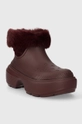 Snehule Crocs Stomp Lined Boot burgundské