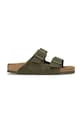 Birkenstock klapki zamszowe Arizona płaski zielony 1025720