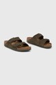 Birkenstock klapki zamszowe 1025720 zielony AW23
