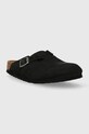 Birkenstock klapki zamszowe Boston Corduroy 1026172 czarny AW23