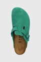 Birkenstock klapki zamszowe Boston zielony 1026165