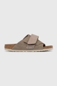 gray Birkenstock suede sliders Women’s