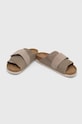 Birkenstock papuci din piele 1015573 gri AW23