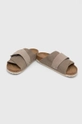 Birkenstock papucs velúrból szürke