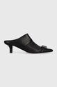 Кожаные туфли MM6 Maison Margiela Slipper до 5 см чёрный S66WX0056