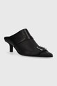 Кожаные туфли MM6 Maison Margiela Slipper S66WX0056 чёрный AW23