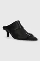 MM6 Maison Margiela leather heels Slipper black