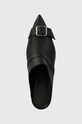 Кожаные туфли MM6 Maison Margiela Slipper чёрный S66WX0056