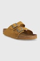 Birkenstock klapki zamszowe Arizona Corduroy 1026093 brązowy AW23