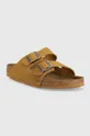 Birkenstock papuci din piele Arizona Corduroy maro