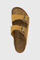 Birkenstock klapki zamszowe Arizona Corduroy brązowy 1026093