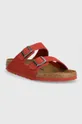 Birkenstock klapki zamszowe Arizona Corduroy czerwony