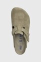 Birkenstock klapki zamszowe Boston zielony 1019054