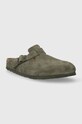 Велурени чехли Birkenstock 1024721 зелен SS25