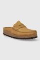 Birkenstock suede sliders brown