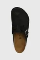 fekete Birkenstock papucs velúrból