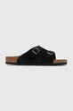 Замшевые шлепанцы Birkenstock чёрный 1025045