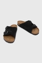 Birkenstock ciabatte slide in camoscio nero