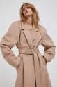 ružová Vlnený kabát Calvin Klein