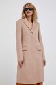 Calvin Klein palton de lana K20K205670 roz